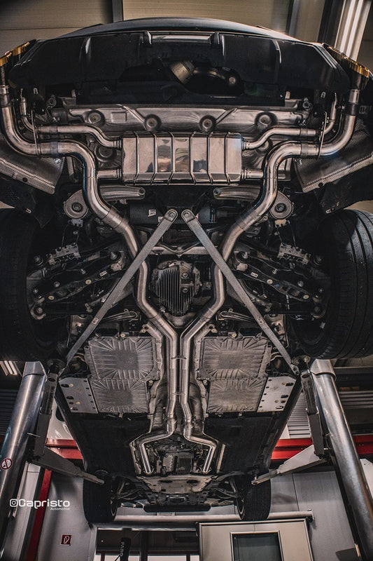 BMW XM – Valved Exhaust System with Anodized/Wicrom Tips (for OE Actuators), Mid-Pipes, and 200 Cell OPF/GPF Replacements
